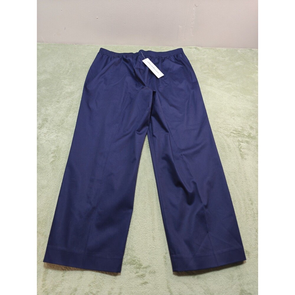 Alfred Dunner Pants Womens 18 Short NWT Navy Blue Pull On Elastic Waist Stretch